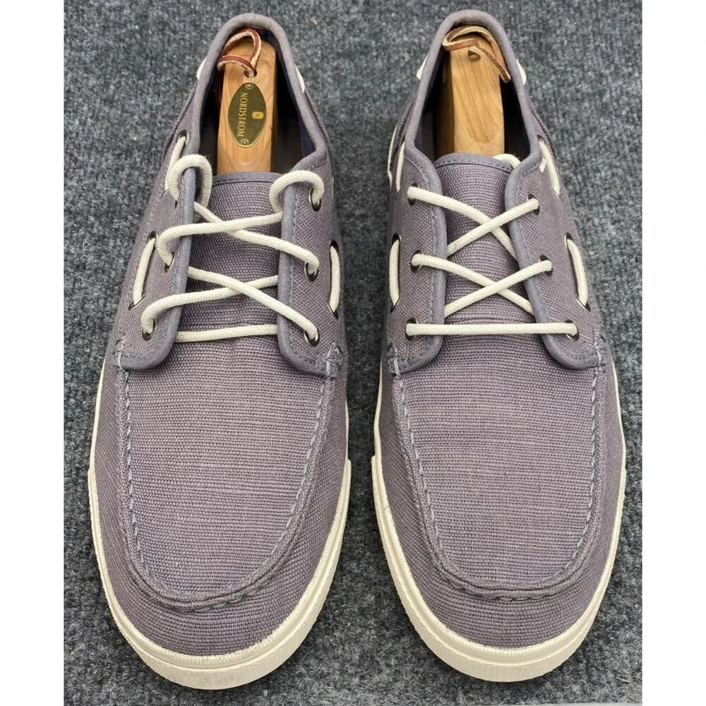Toms Men's Mauve Canvas Boat Shoes with Cream Accents